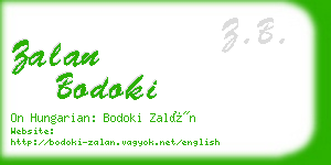 zalan bodoki business card